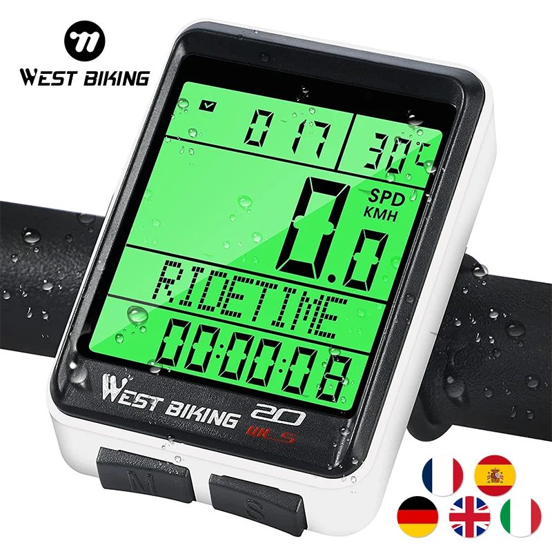 WEST BIKING Bicycle Wireless Computer MTB Road Bike Odometer Multifunction Cycling Stopwatch Speedometer Rainproof Bike Computer