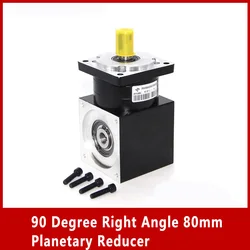 90 Degree Right Angle 80mm Planetary Reducer for 80 Servo Motor Ratio 10.56:1 16:1 20:1 24:1 25:1 30:1 36:1