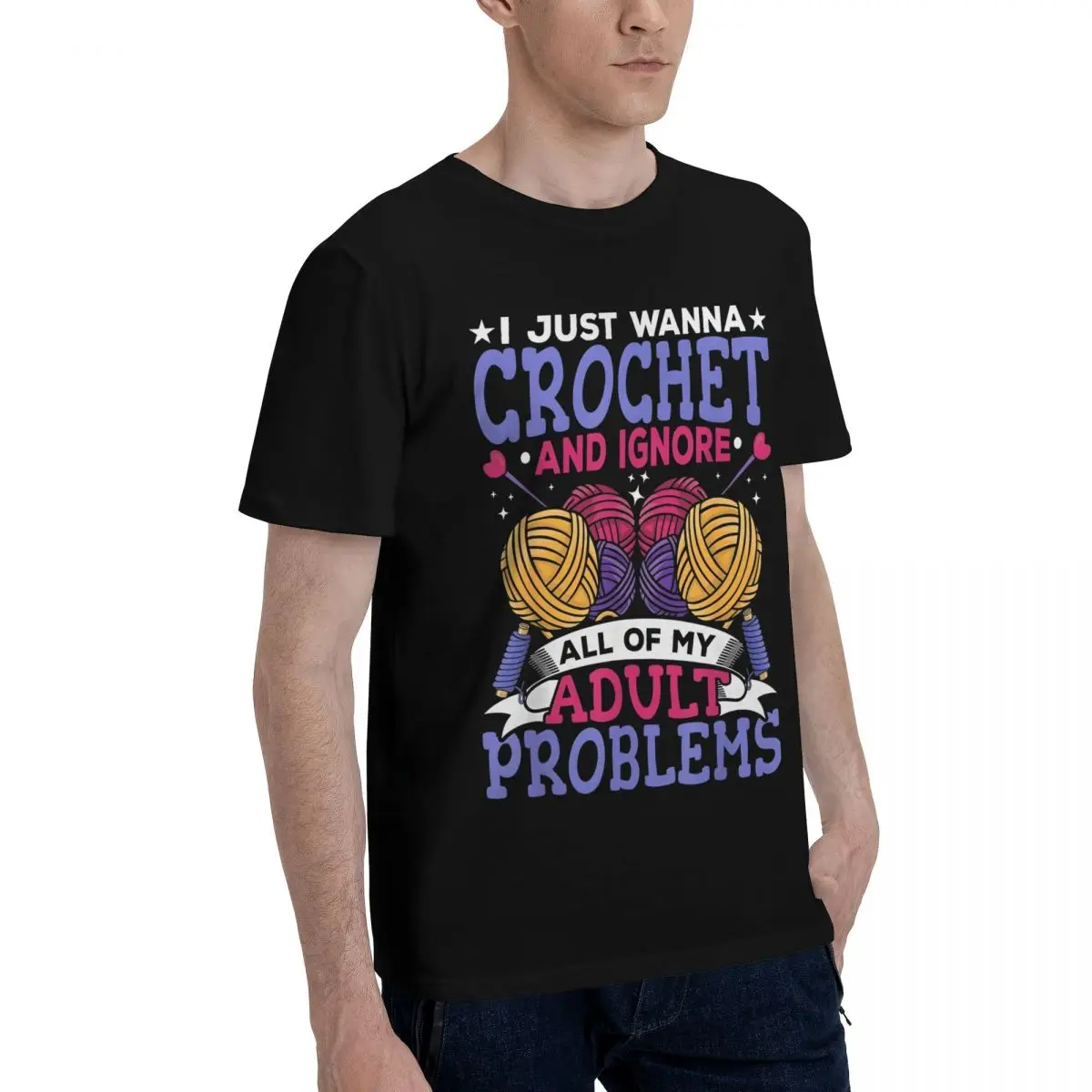 Crochet Fun Adult Problems Novelty Motion High quality Kemp Tees Leisure Eur Size