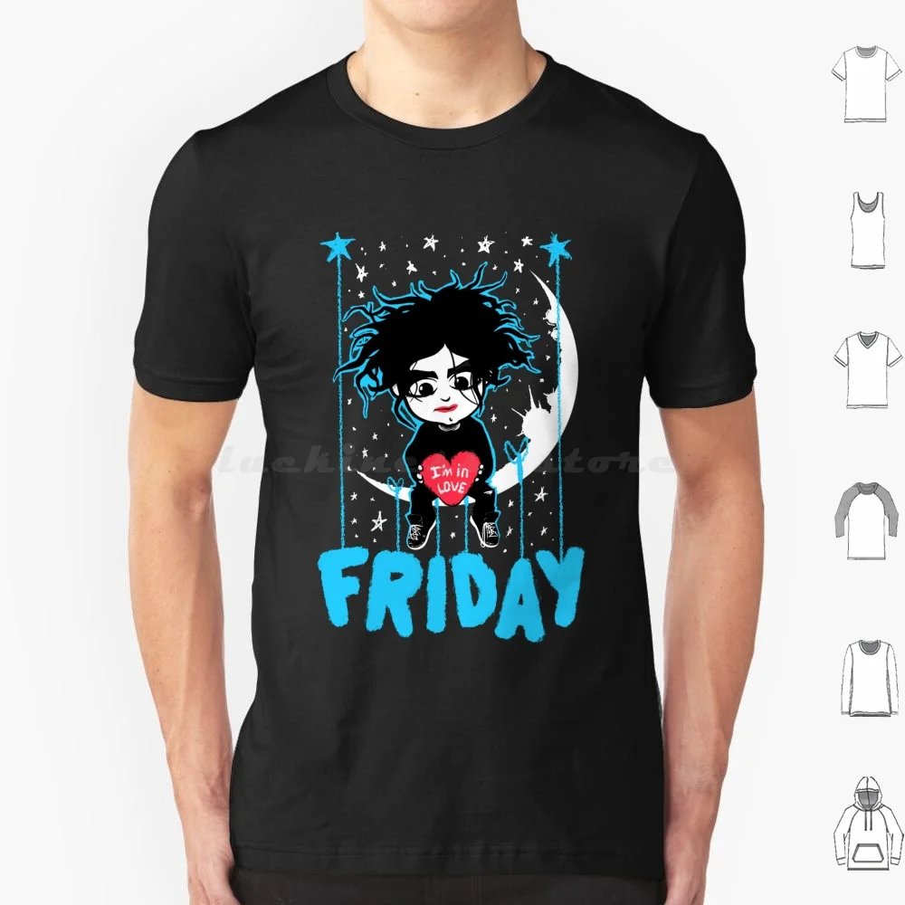 Friday T Shirt Big Size 100% Cotton Cure Friday Weekend Sees It Love Music Musicians Heart Gothic Pop Romantic Moon Stars