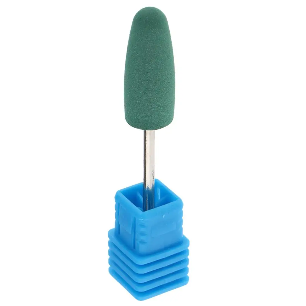 Electric Nail Art Bits Green Silicone Nail Buffer Nail Grinding Head Nail Art Tools and Equipment for Professional Salon