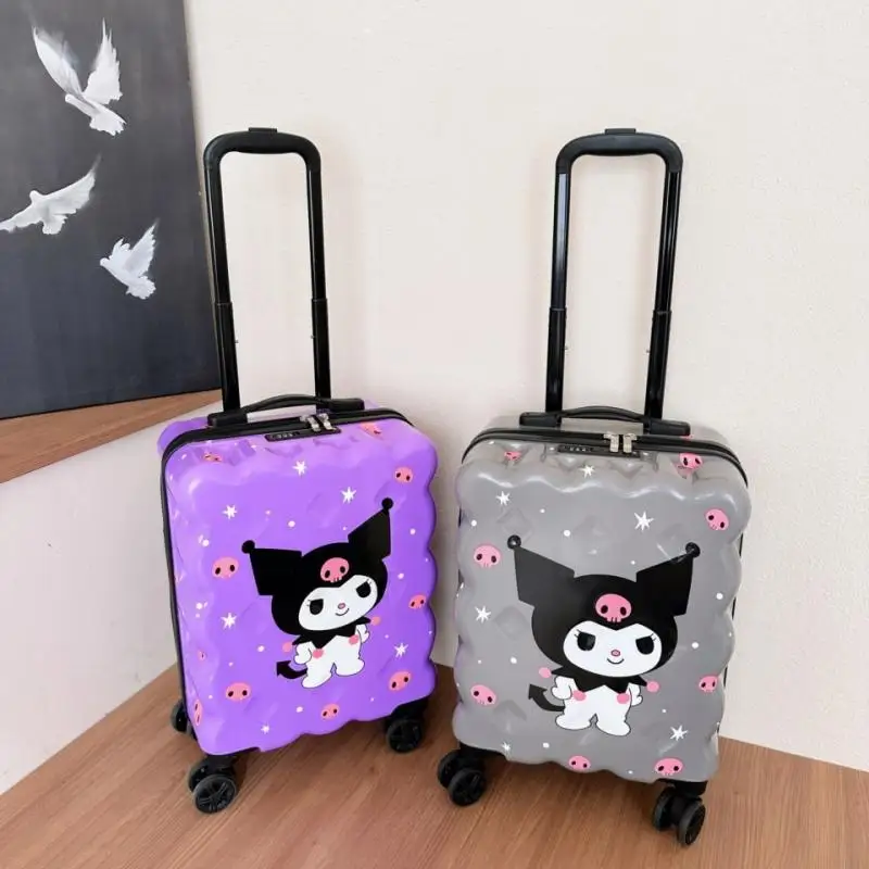 

Kuromi 18 Inches Trolley Case Sanrios Cartoon Biscuit Student Suitcase Girl Kawaii Lightweight Carry-On Suitcase Password Box