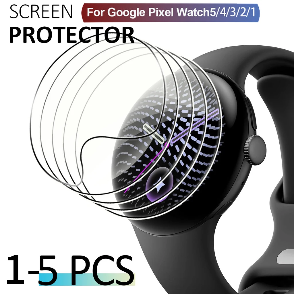1-5PCS Ultra HD Clear Soft Anti Scratch Watch Screen Protector Film for Google Pixel Watch5 Watch 5/4/3/2/1 TPU Hydrogel Film