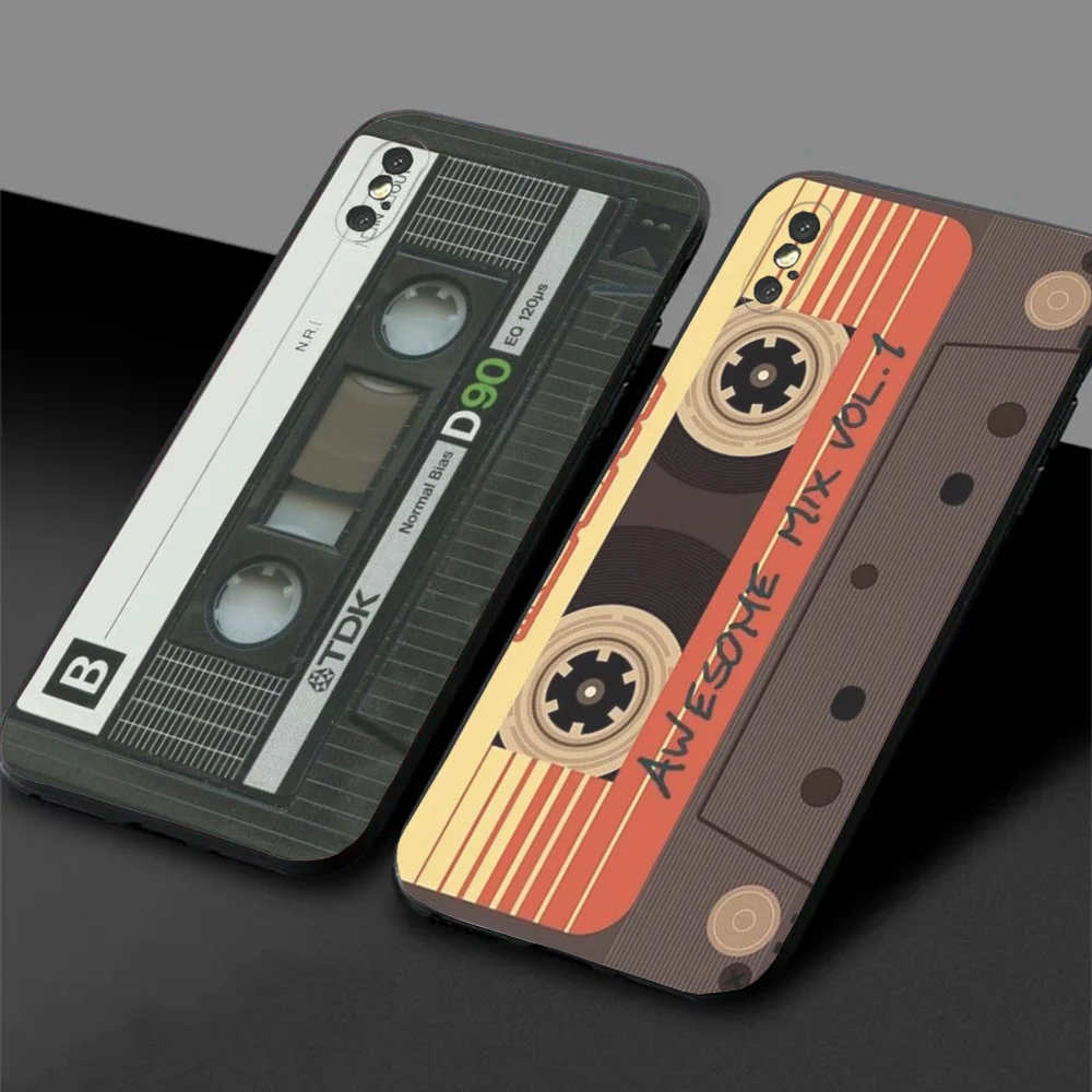 

Vintage Cassette tape Phone Case For Samsung S24,23,22,30,21,10,9,Ultra,Plus,Lite,FE,5G Black Soft Case