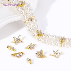 Shiny Zircon Spacers Separators For DIY Beading Jewelry Making Accessories Multi-designs 18K Gold Plated Metal Spacer Findings