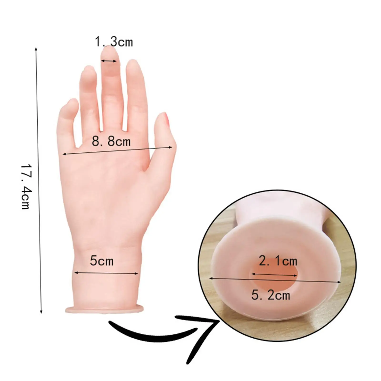 Silicone Mannequin Hand Model Nail Art Training Bangle Necklace Jewelry Organizer Photograph Props Practice Model for Beginners