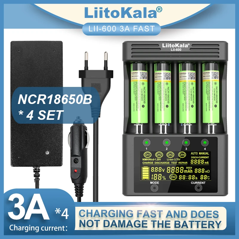 

Аккумулятор Liitokala Lii-600 для Li-ion 3,7 v nimh 1,2 v adequado 18650 26650 21700 aa aaa Lii-51S hg2 ncr18650b