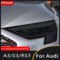 Car Headlight Protective Film Transparent Smoked Black TPU Sticker For Audi A3 8V S3 RS3 8Y 2021 2022 S Line Sportback 2014-On