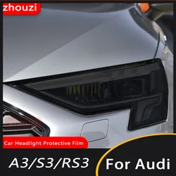 Car Headlight Protective Film Transparent Smoked Black TPU Sticker For Audi A3 8V S3 RS3 8Y 2021 2022 S Line Sportback 2014-On