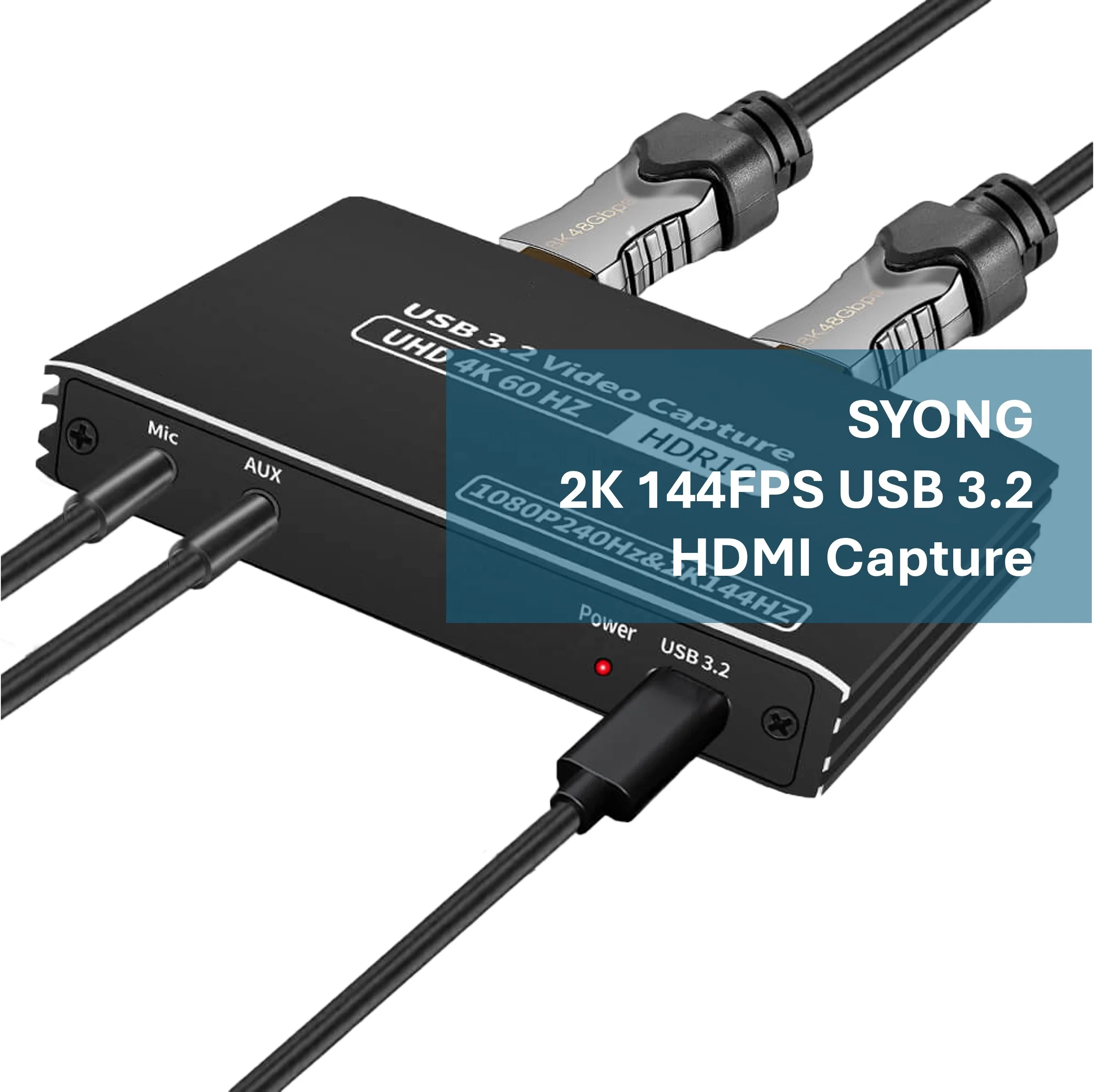 

SY USB 3.2 4K 60Hz For HDMI Video Capture Card Recorder For Live Streaming Camera Features USB-C For HDMI USB Loop Game Video Ca