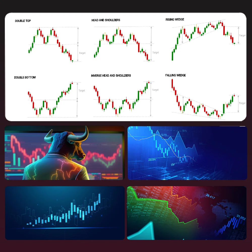 

Stock Market Chart Pattern Mousepad Mouse Mat Desk Mat With Pad Gaming Accessories Prime Gaming XXL Keyboard Pad