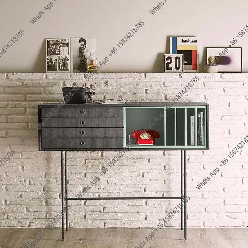 Xx Italian Minimalist Solid Wood Porch Cabinet High End View Platform Nordic Modern Entrance Foyer Partition