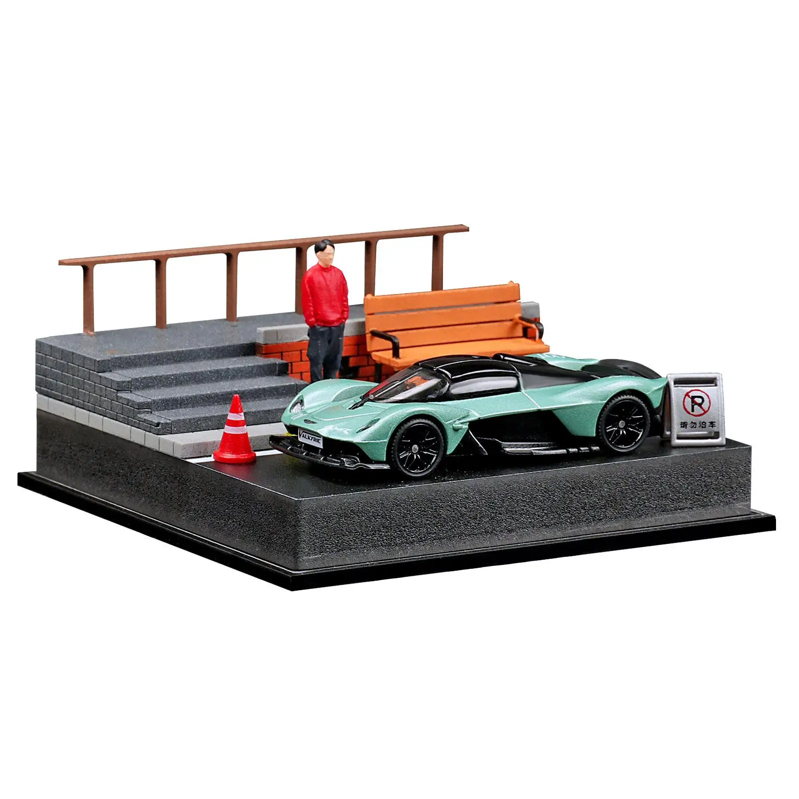 

1/64 Scale Model Car Display Case Parking Lot Scene Collectible Simulation Dustproof Cover for Tiny Figures Ornament Decor