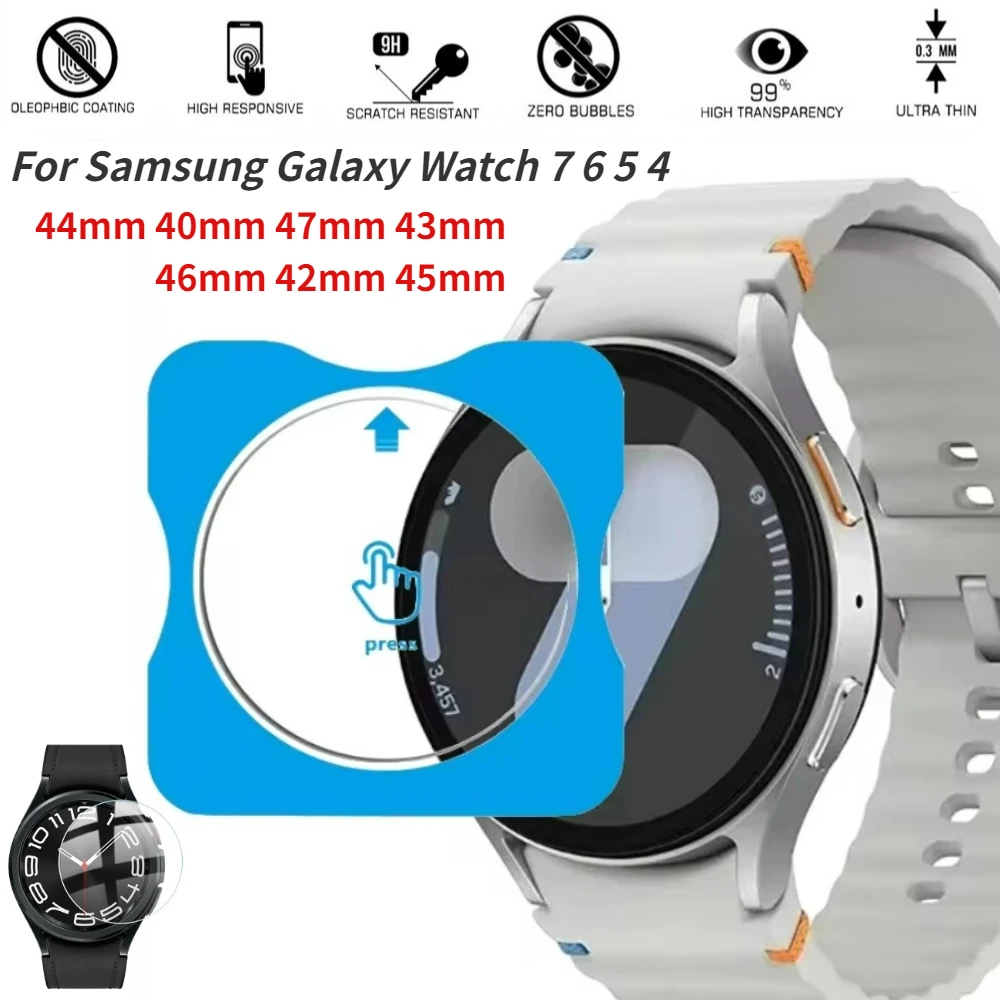 

Tempered Glass Film For Samsung Galaxy Watch 7 6 5 4 44mm 40mm 5 pro 45mm/6 Classic 47mm 43mm One-Click Install Protective shell