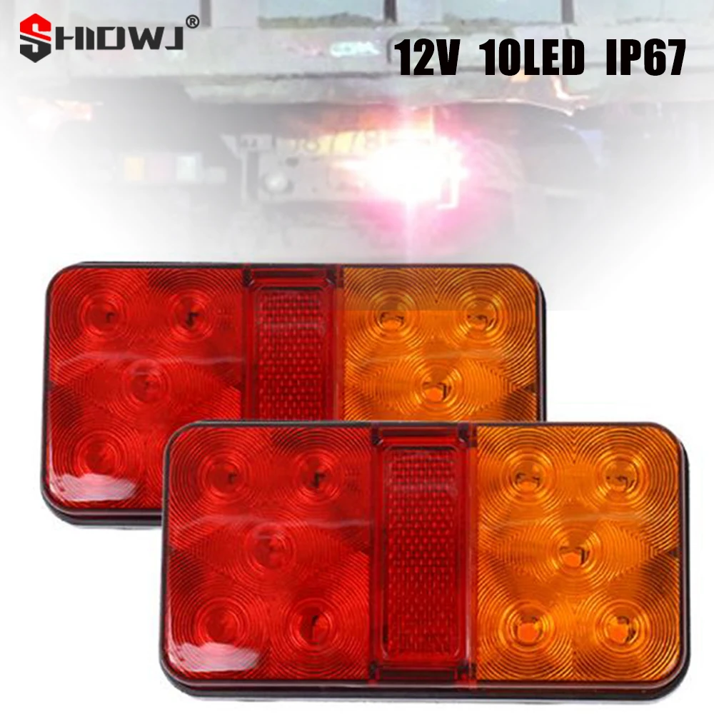 10LED Rear Tail Light Signal Indicator Lamp Lorry Truck Trailer Caravan Bus Motorhome 12V Taillight