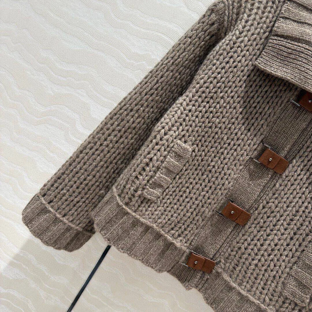 Top Quality Luxury 100% Yak Hair Cardigan Sweater Women Lapel Long Sleeve Suede Buttons New Autumn Winter Vintage Sweater Coat