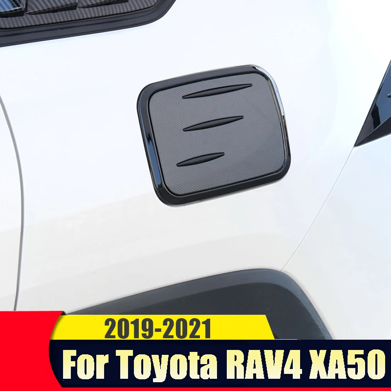 For Toyota RAV4 2019 2020 2021 2022 RAV 4 XA50 ABS Carbon Fiber Car Fuel Tank Cover Oil Cap Decorative Trim Sticker Accessories