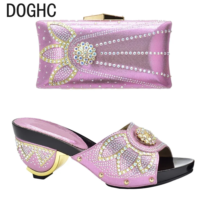 2024 Fashion African Shoes and Bags Matching Set Ladies Shoe Bag Set Italy Shoes and Bag High Quality Shoes and Bag for Wedding