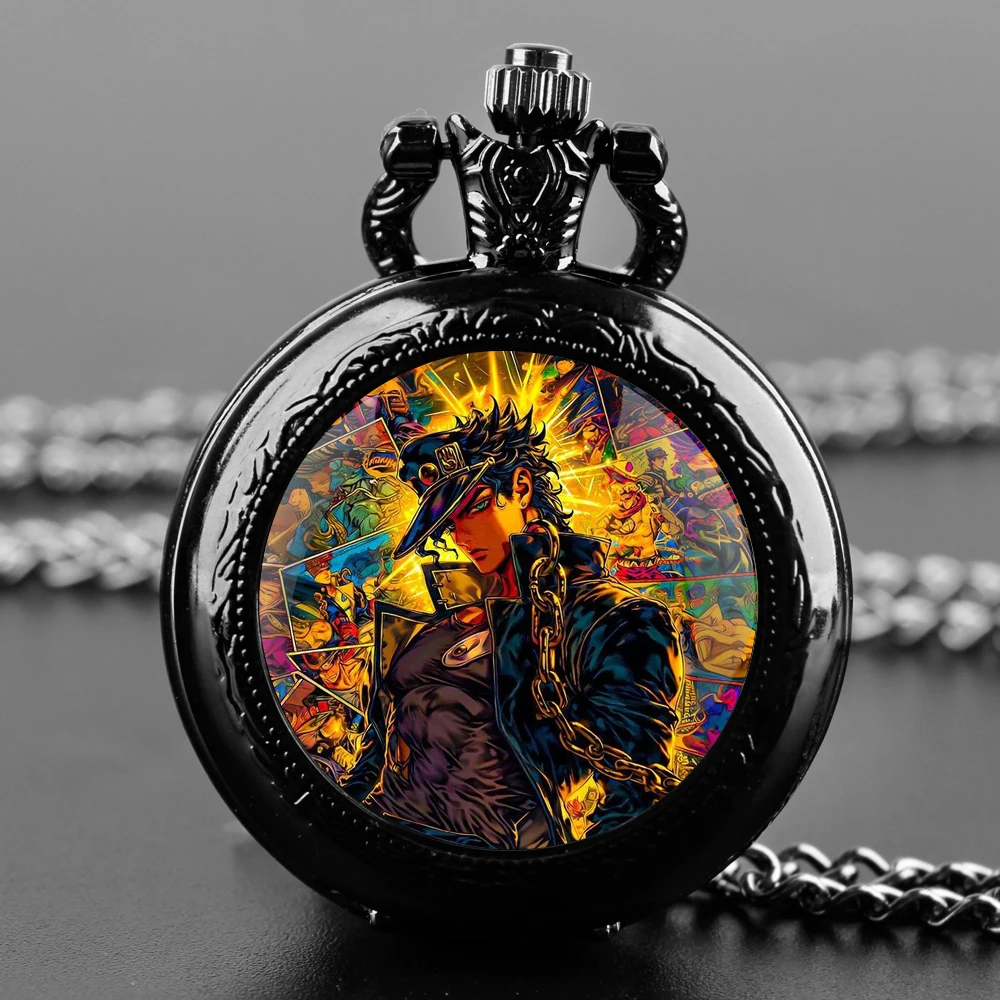 

Jojo Bizarre Adventure Quartz Pocket Watch for Men Women Anime Pocket watches Pendant Necklace Chain Clock Watch Jewelry Gifts