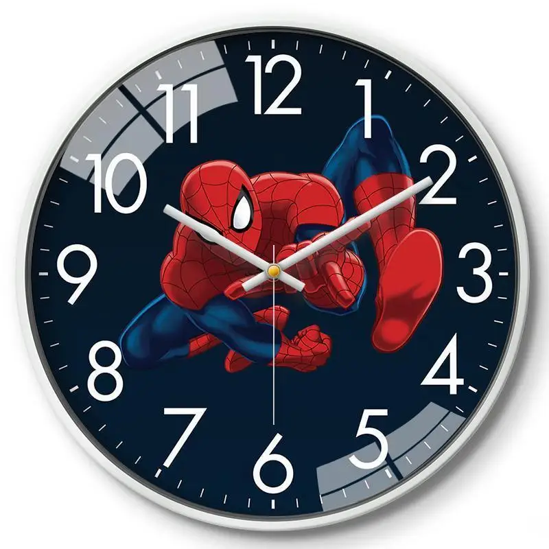 Kreskówkowy kreatywny Spider-Man anime gadżet chłopięcy pokój cichy zegar ścienny salon sypialnia trend domowy fajny zegar hurt