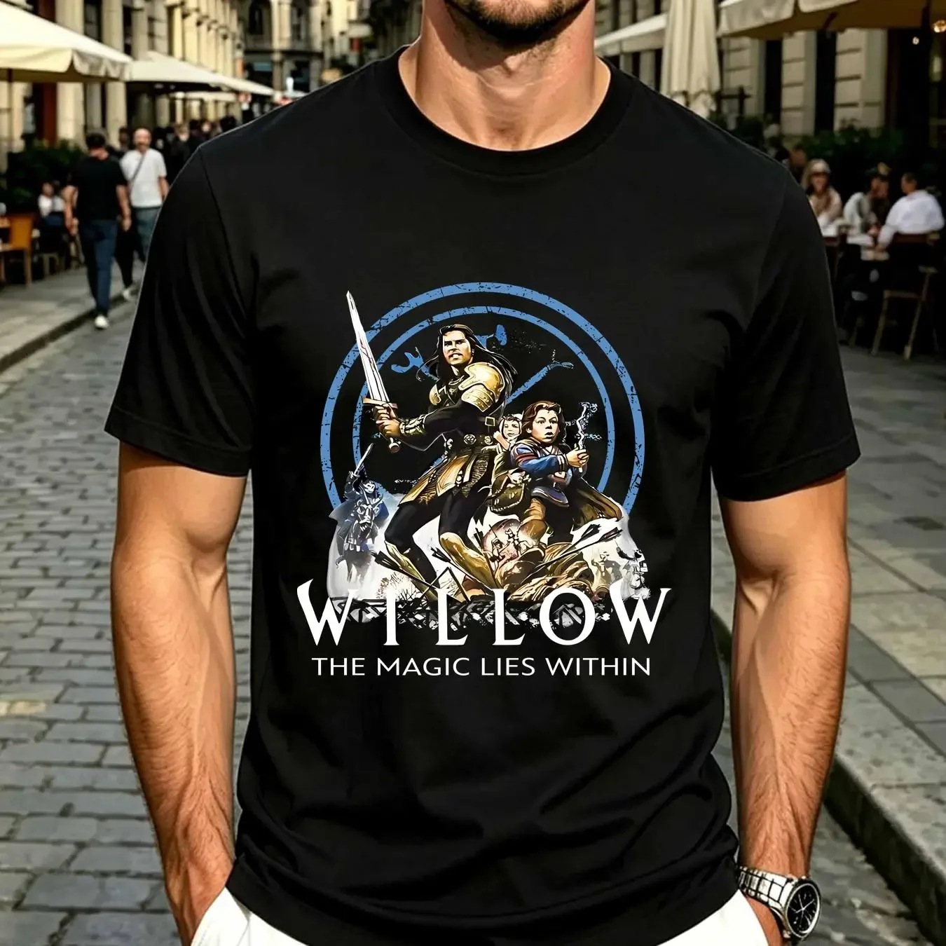 washed T Shirt New Willow The Magic Lies Within Poster 1988 Movie Retro Mens Vintage long or short sleeves vintage Washed