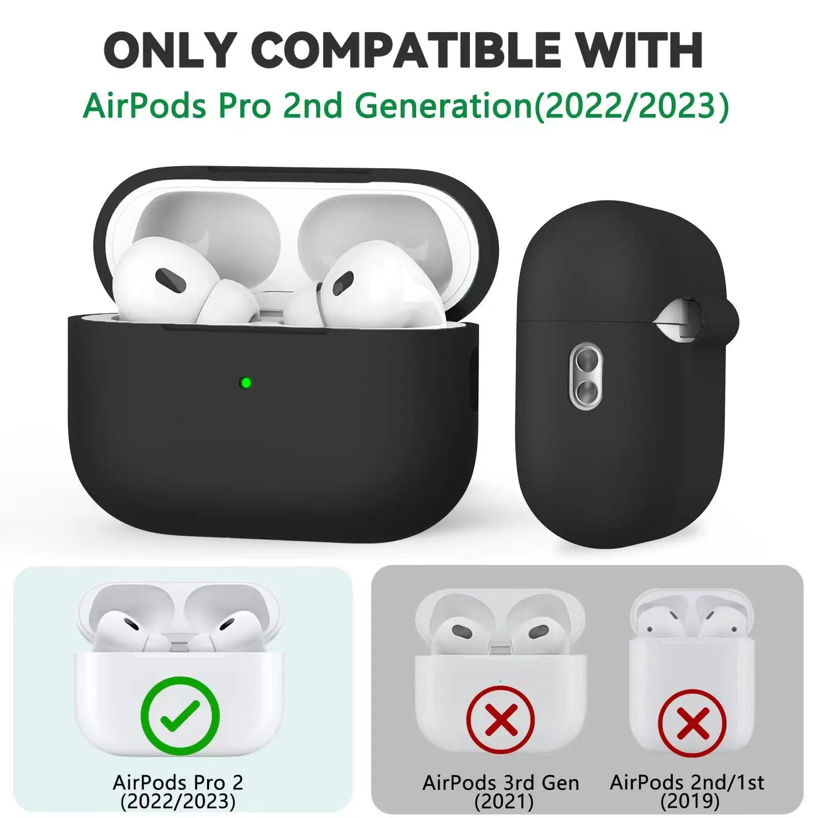 Suitable For Airpod Pro 2 Bluetooth Headphone Case Soft Silicone Case Comfortable Stretchable Soft Washable Headphone Covers