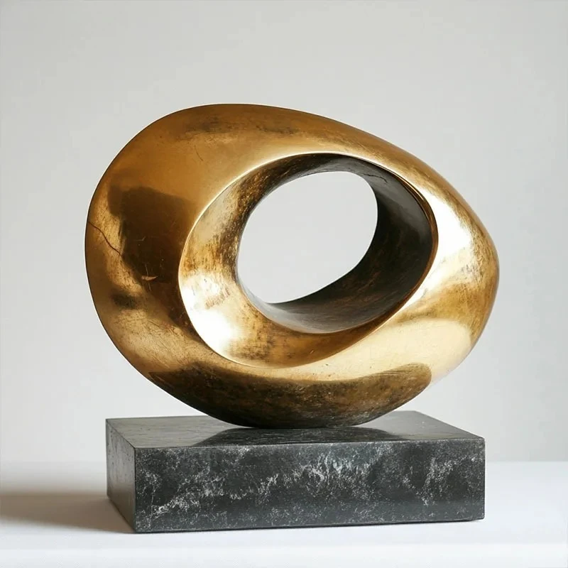 Golden Topology Structure Abstract Artwork Statue Modern Crafts Desk Decoration Minimalist Ornaments Room Aesthetics Decor
