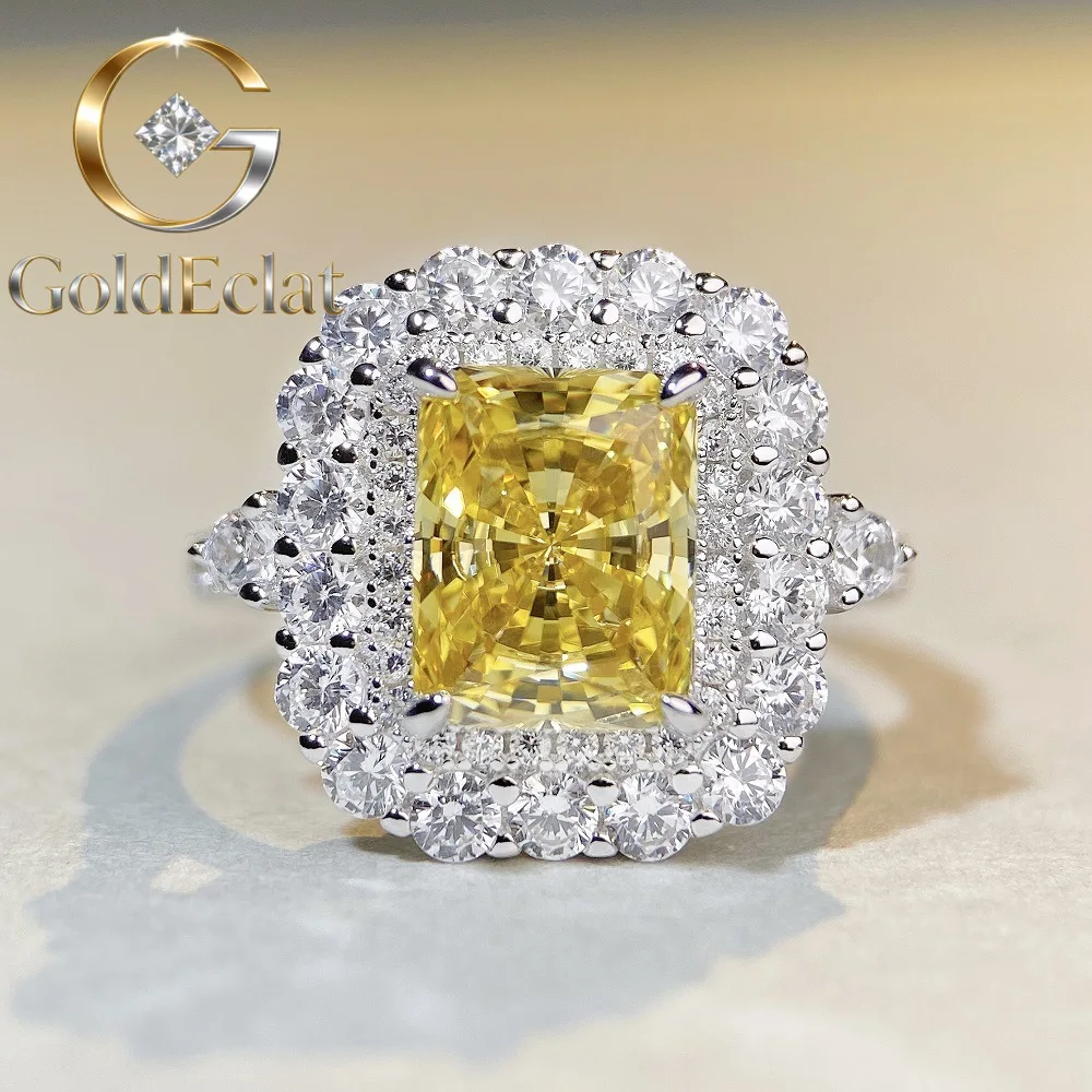 

Кольцо GoldEclat Luxury из белого золота и платины PT950, женское, высококачественное, с полным бриллиантовым паве