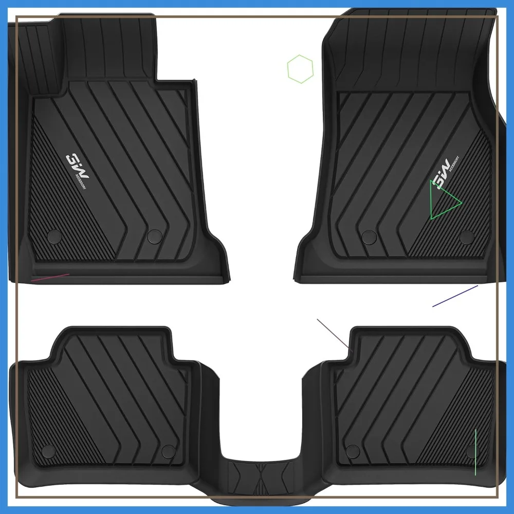 

Custom Fit TPE Floor Mats for 2012-2018 BMW F30 3 Series Sedan RWD, Full Set All Weather Liners