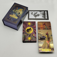 Fancy Design Gold Foil Tarot Cards Mysterious Witch Board Game Waterproof Plastic Deck For Divination And Prediction