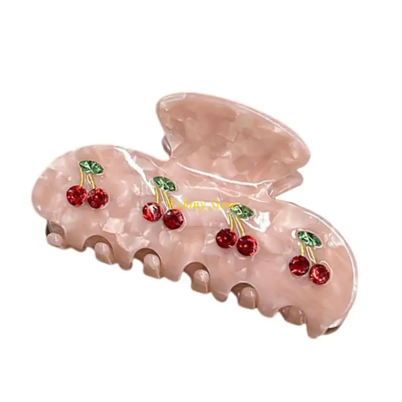N58F Cherry Designs Hair Claw Jaw Clip Claw Hair Canner for Discal and Party Hairstyles
