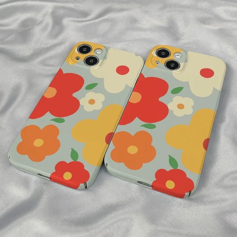 Spring and Summer Colorful Flowers Case for IPhone 16 15 14 13 Pro Max Back Phone Cover for 12 11 Pro Plus 8 7 X XS XR SE Cover