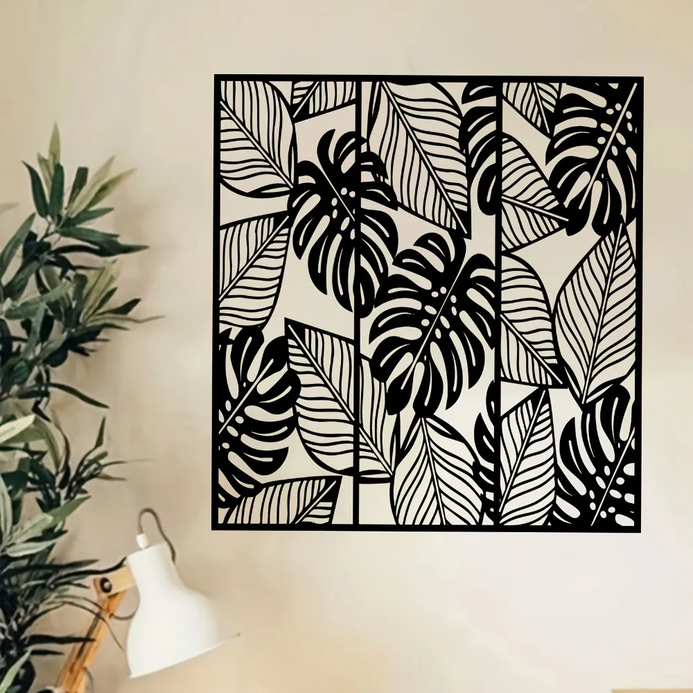 Tropical Leaf Metal Wall Art, Iron Plant Decor for Home Living Room Patio Garden Decor