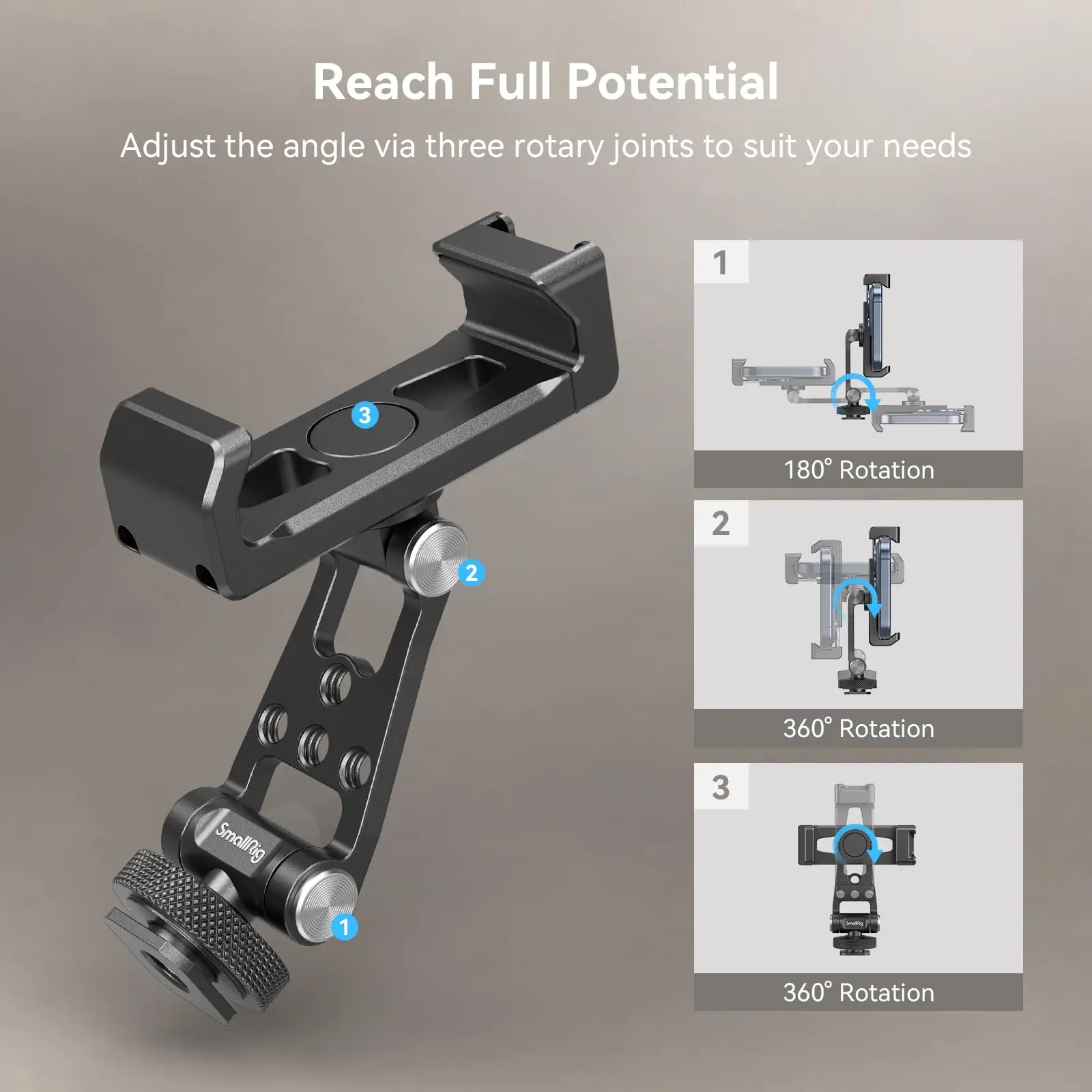 SmallRig Phone Support for DJI Stabilizers,Adjustment Phone Mount Adapter with 1/4\