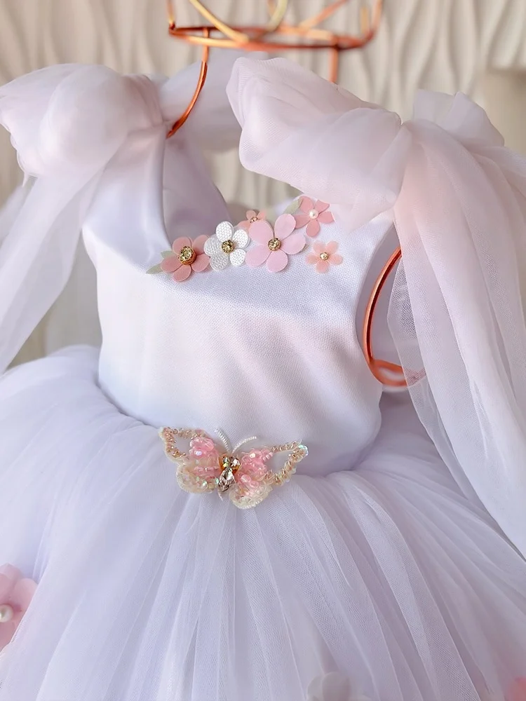 Custom Light Luxury Dress Women Wedding Guest Gown Girls Wedding Gown Birthday Party Pageant Runway Off Shoulder 3D Floral Tulle