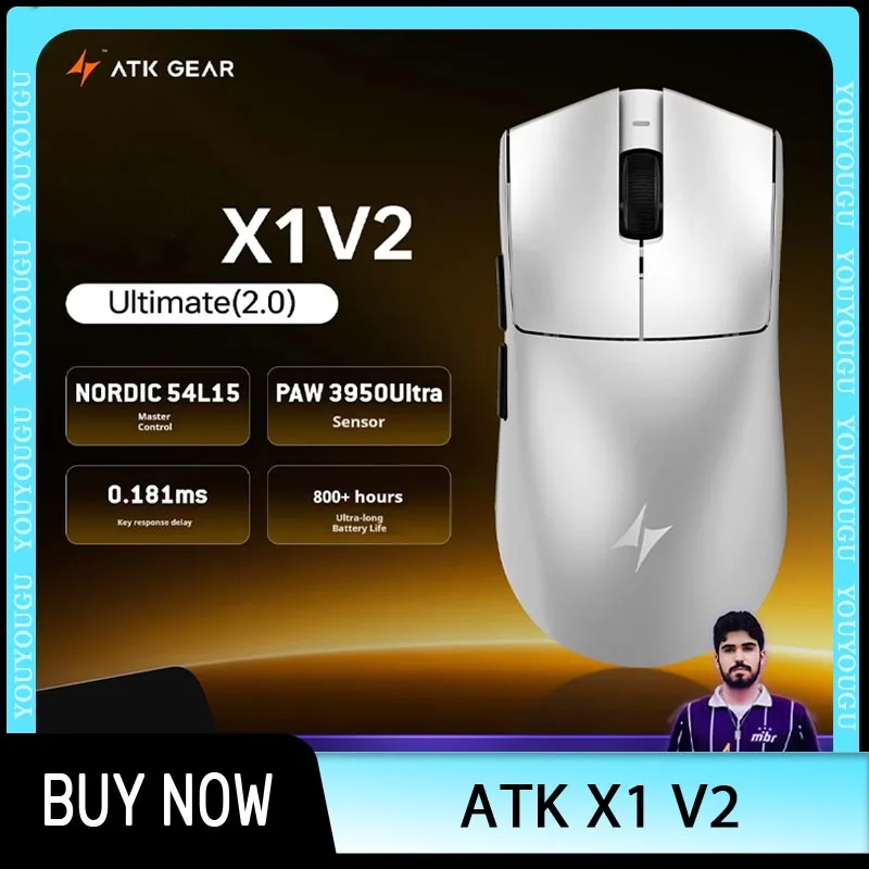 

Мышь Atk X1 V2 Ultimate2.0, беспроводная мышь Paw3950utrla, 54 г, 0,163 мс, 650 фунтов, легкий геймер с низкой задержкой, 750 фунтов, новые аксессуары, подарки