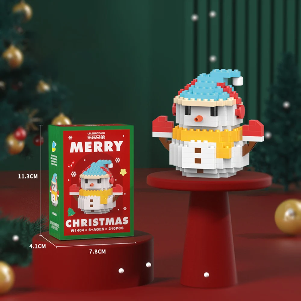 Micro blocchi di costruzione Puzzle di renne di Babbo Natale Assemblaggio di mattoni di Natale Giocattoli Serie regalo unica Decorazione della tavola