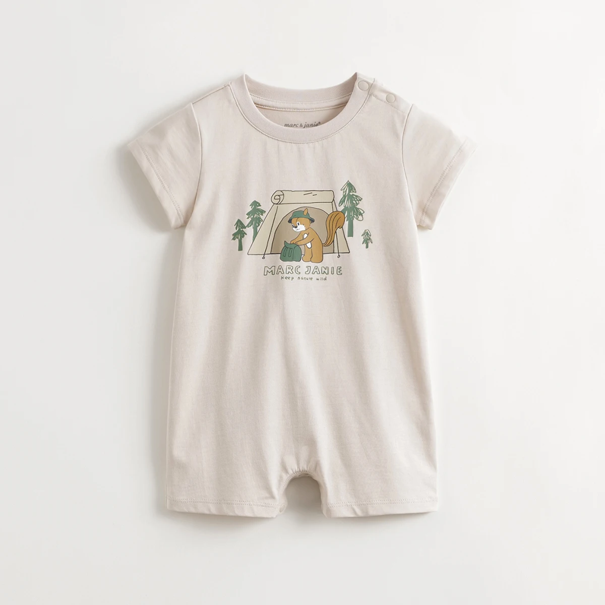 MARC&JANIE Baby Boys Girls Outdoor Squirrel Print Bodysuit Baby Hoodie for Summer 240513