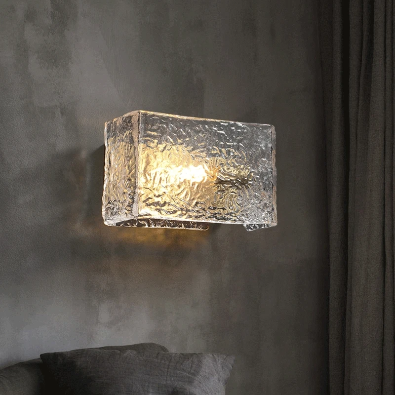 Modern Water Ripple LED Light Luxury Copper Wall Lamp for Bedroom Bedside Living Room Background Hotel Corridor Aisle Sconce