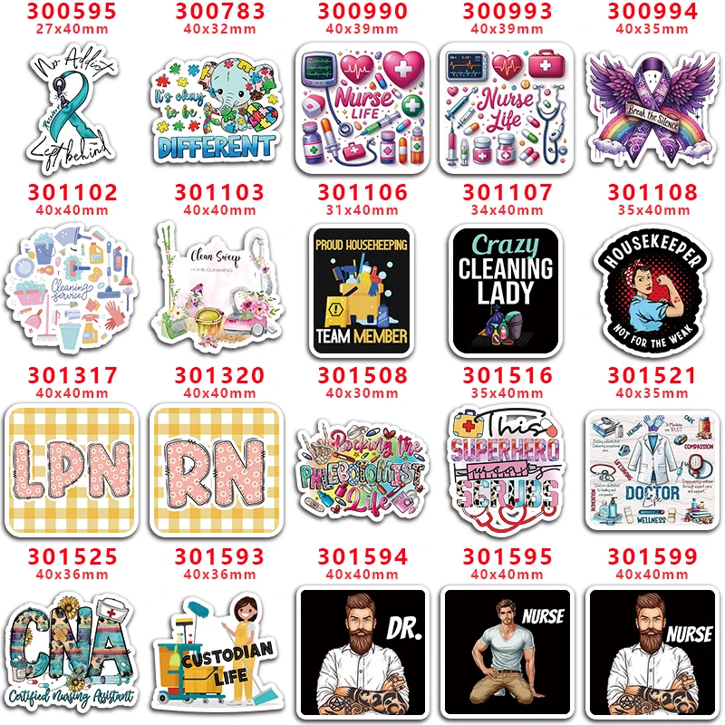 10 قطعة LPN ممرضة تحت عنوان الأبيض الاكريليك مستو الراتنج فلاتباك DIY بها بنفسك قوس الشعر ملحق الديكور PR300595