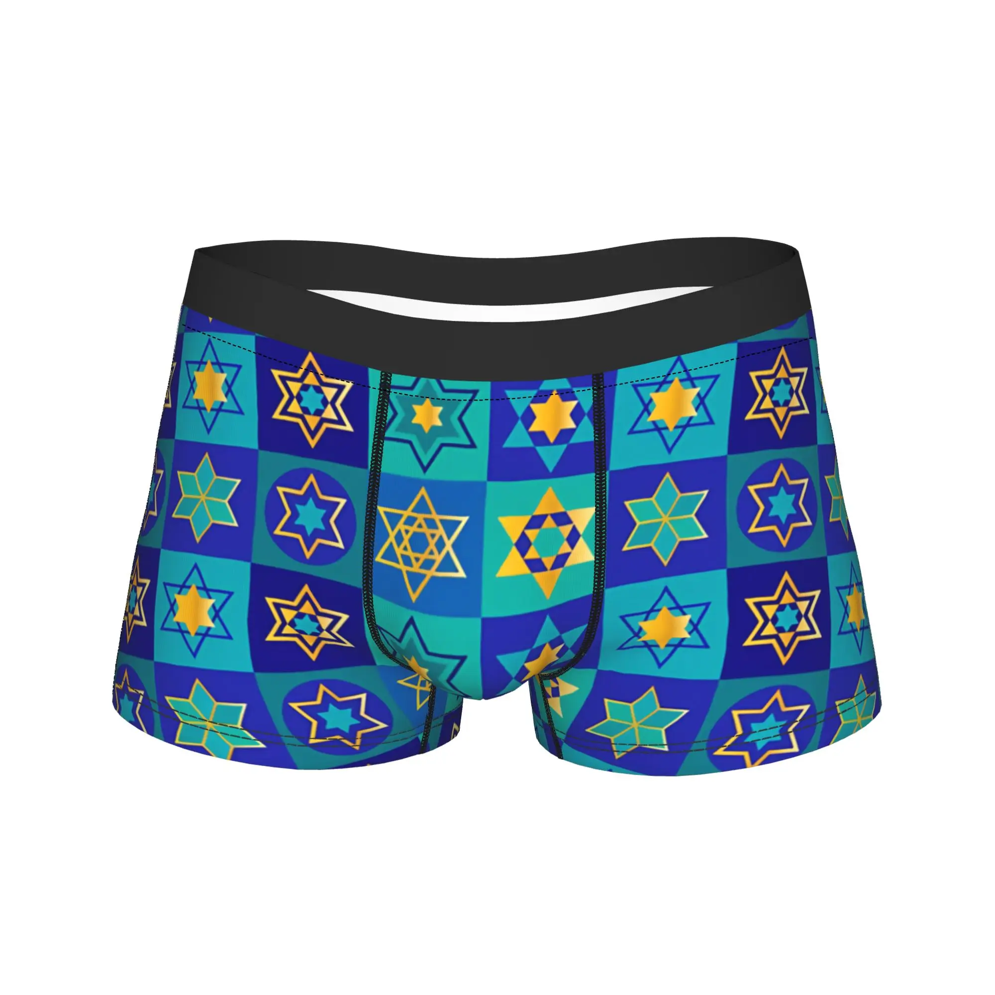 Man Hanukkah Chanukah Underwear Star of David Funny Boxer Briefs Shorts Panties Homme Soft Underpants S-XXL