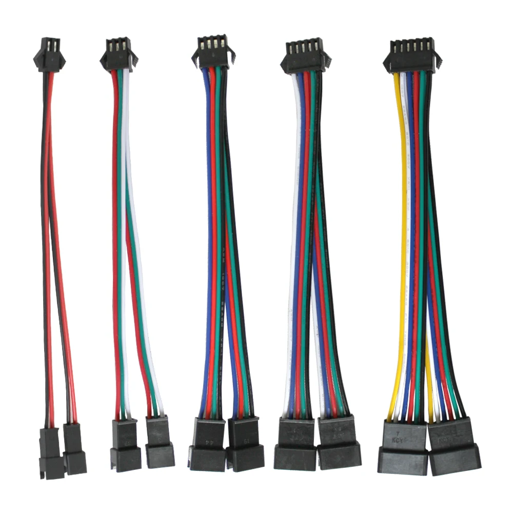 

1-50PCS LED Strip Splitter Cable 2Pin/3Pin/4Pin/5Pin/6Pin JST SM Connector 1 Male to 2 Female for WS2811 WS2812 SK6812 RGB/RGBW