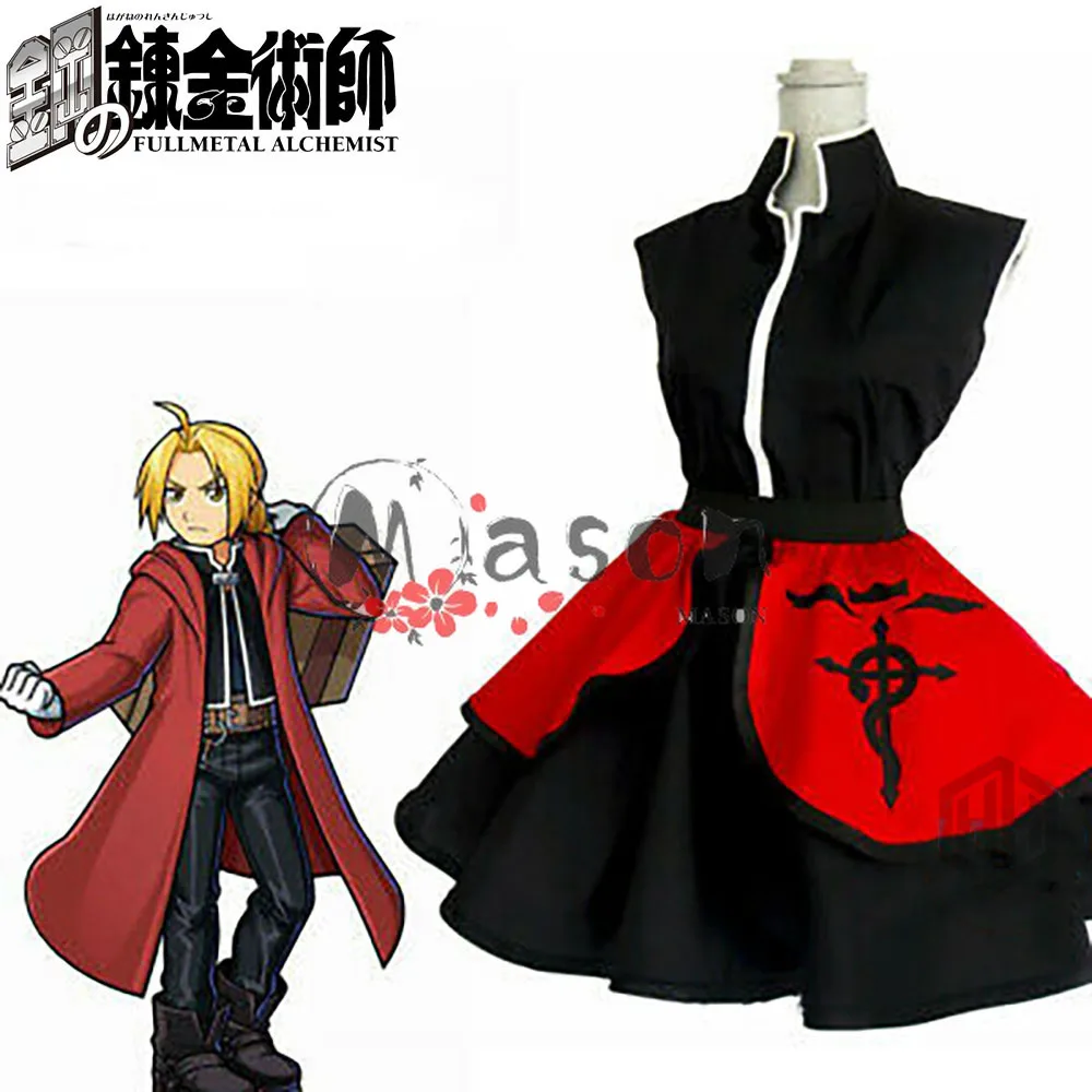 Fullmetal Alchemist Cosplay Costume Edward Elric Women lolita Dress Kimono Cosplay Costume Halloween Dress Anime Clothes