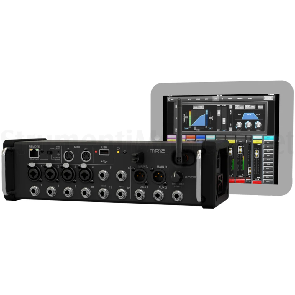 Midas MR12 Tablet-controled Digital Audio Mixer, Pro-audio DJ Mixing Console With DSP For Stage Sound System