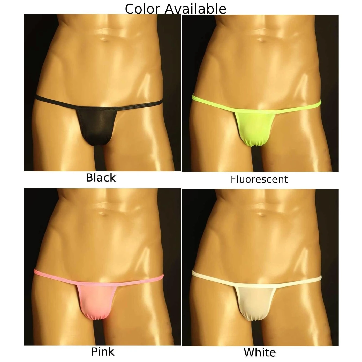 Men Sexy G-String Gay Underwear Convex Pouch Panties Solid Color Thongs Low Waist Knickers Elastic Underpants Open Butt Undies