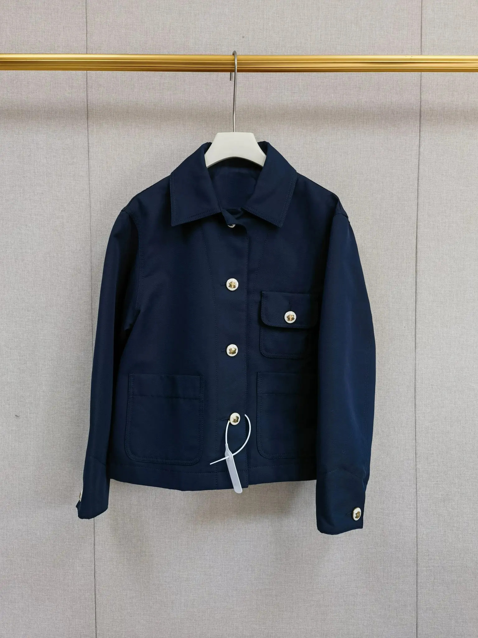 

Spring Women Dark Blue Jacket Turn-Down Collar Long Sleeve Short Coat + Ruffles Mini Skirt