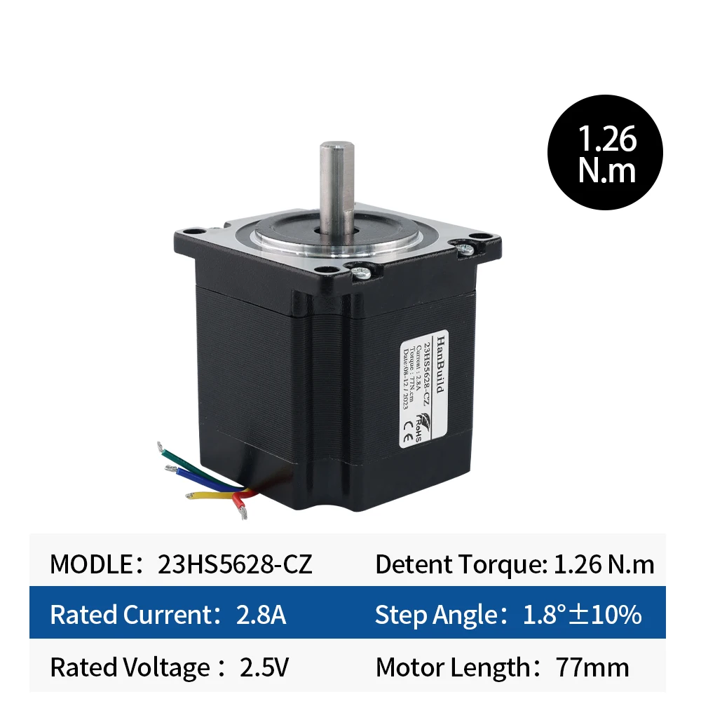 1.8 Degree 23HS5628-CZ 4 Leads Nema 17 Stepper Motor 2 Phase 23HS5628-CZ 1.7A Torque 0.7N.m For CNC Laser 3D Printer 12V