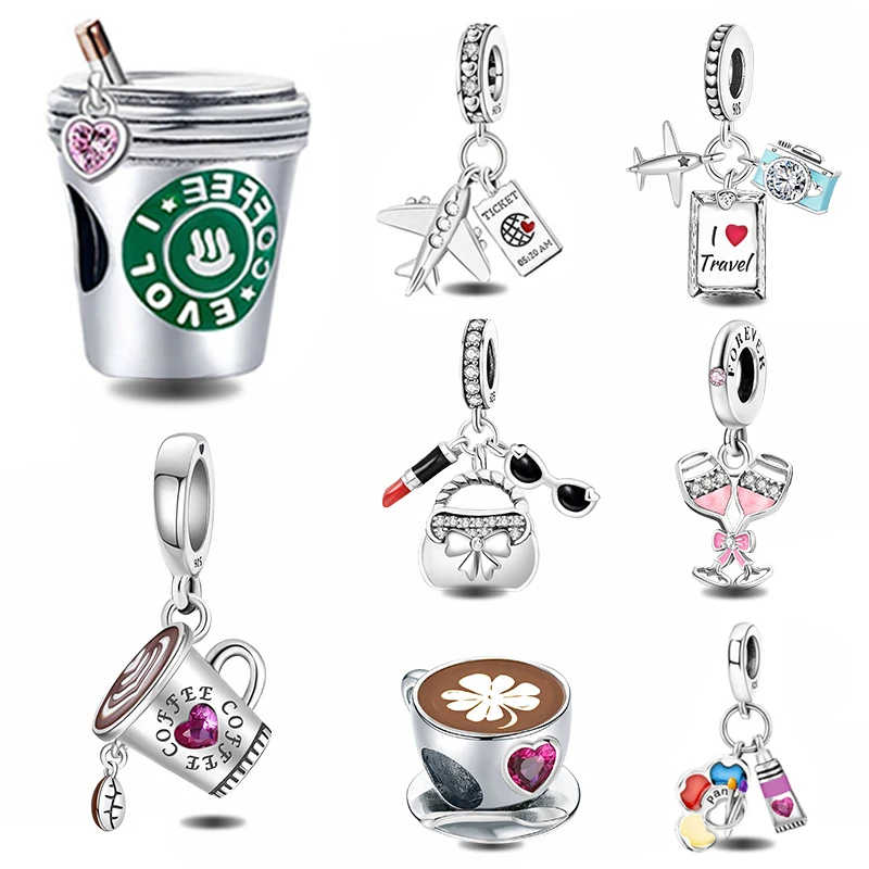 925 Sterling Silver Daily Travel Life Charms Beads Fit Diy Bracelet Necklace Making Gift Of High Quality Fine Jewelry For Womens