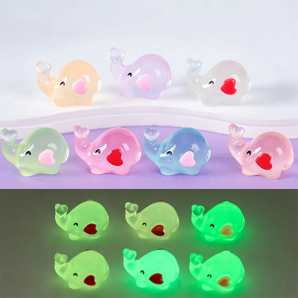 

21pcs Elephant Decorations Resin Mini Elephants Figurines Car Desktop Ornament Light in Dark Micro