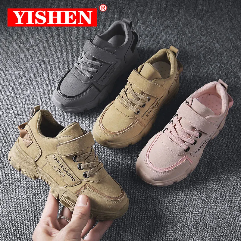 

YISHEN Children's Shoes Fashion Sneakers For Kids Hook And Loop Low Top Suede Casual Shoes Spring Autunm Outdoor Walking Sneaker